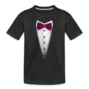 Tuxedo design with Bowtie For Weddings And - Kids' Premium Organic T-Shirt - black - Front