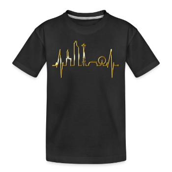 Seattle Skyline Heartbeat USA Fan Heart Pulse Love - T-shirt bio Premium Enfant - noir - Devant