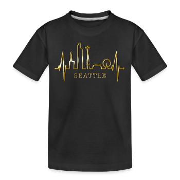 Seattle Skyline Heartbeat USA Fan Heart Pulse Love - T-shirt bio Premium Enfant - noir - Devant