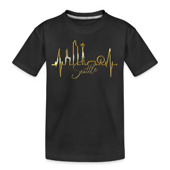 Seattle Skyline Heartbeat USA Fan Heart Pulse Love - T-shirt bio Premium Enfant - noir - Devant