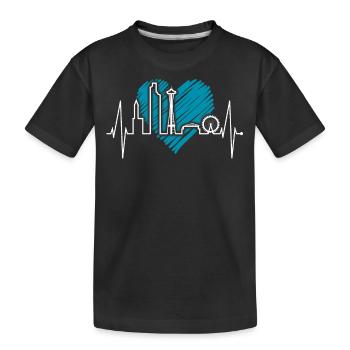 Seattle Skyline Heartbeat USA Fan Heart Pulse Love - T-shirt bio Premium Enfant - noir - Devant