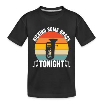 Euphonium baritone tenor horn - Kids' Premium Organic T-Shirt - black - Front