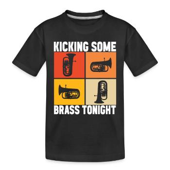Euphonium baritone tenor horn - Kids' Premium Organic T-Shirt - black - Front