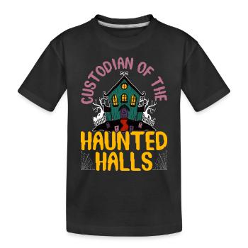 Hausmeister der Geisterhallen Hausmeister Hallowee - Kinder Premium Bio T-Shirt - Schwarz - Vorne
