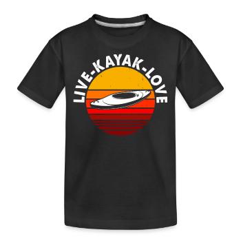 Kajak Kajakfahrer Kajaker - Kinder Premium Bio T-Shirt - Schwarz - Vorne