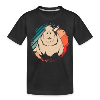 Rétro rongeur animal amoureux cadeau Capybara - T-shirt bio Premium Enfant - noir - Devant