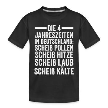 Die 4 Jahreszeiten In Deutschland - Kinder Premium Bio T-Shirt - Schwarz - Vorne