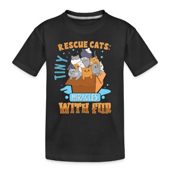 Animal RESCUE ANIMAL RIGHTS RESCUE Animal ADOPTION - Kinder Premium Bio T-Shirt - Schwarz - Vorne