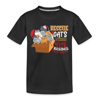 Animal RESCUE ANIMAL RIGHTS RESCUE Animal ADOPTION - Kinder Premium Bio T-Shirt - Schwarz - Vorne