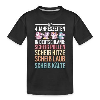 Die 4 Jahreszeiten In Deutschland - Kinder Premium Bio T-Shirt - Schwarz - Vorne
