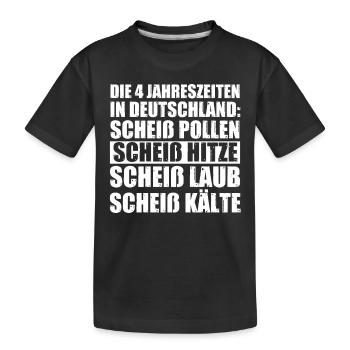 Die 4 Jahreszeiten In Deutschland - Kinder Premium Bio T-Shirt - Schwarz - Vorne