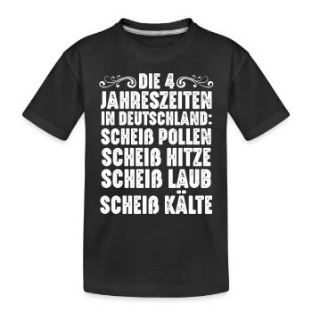 Die 4 Jahreszeiten In Deutschland - Kinder Premium Bio T-Shirt - Schwarz - Vorne