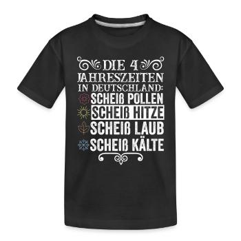 Die 4 Jahreszeiten In Deutschland - Kinder Premium Bio T-Shirt - Schwarz - Vorne