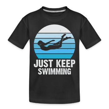 Flotteur de natation - T-shirt bio Premium Enfant - noir - Devant