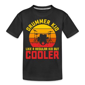 Schlagzeug Schlagzeuger Drummer - Kinder Premium Bio T-Shirt - Schwarz - Vorne