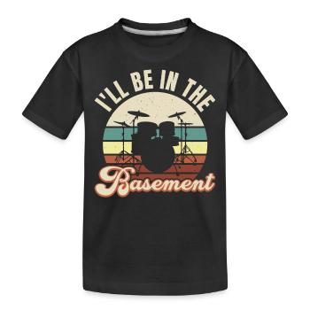 Schlagzeug Schlagzeuger Drummer - Kinder Premium Bio T-Shirt - Schwarz - Vorne