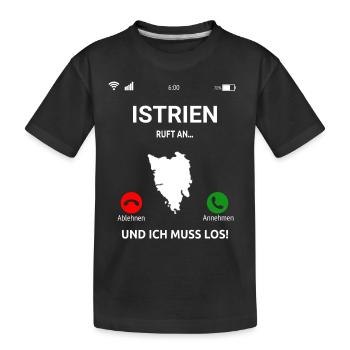 Istrien Kroatien Balkan Adria Urlaub Idee - Kinder Premium Bio T-Shirt - Schwarz - Vorne