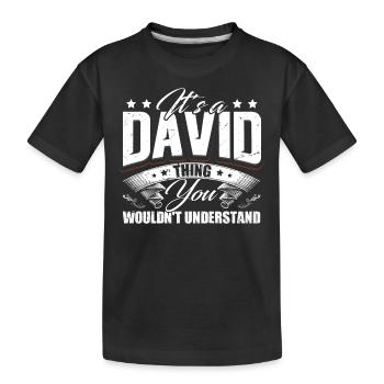 Its A David Thing - Kids' Premium Organic T-Shirt - black - Front