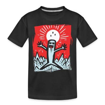 Figurine japonaise Red Sun Happy Stick - T-shirt bio Premium Enfant - noir - Devant