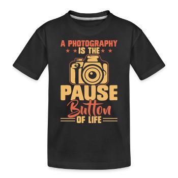 Photographer - Kids' Premium Organic T-Shirt - black - Front