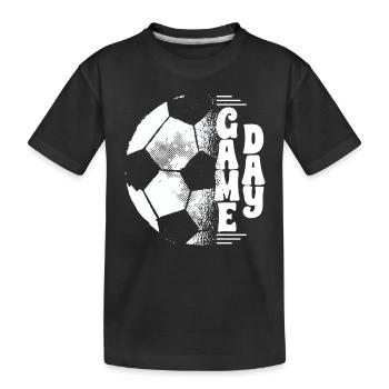 Gameday Father Son American Football Volleyball - Kids' Premium Organic T-Shirt - black - Front