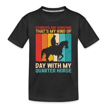 American Quarter Horse Equestrian Horse Lover Hors - T-shirt bio Premium Enfant - noir - Devant