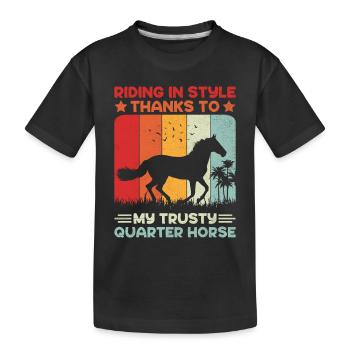 American Quarter Horse Equestrian Horse Lover Hors - T-shirt bio Premium Enfant - noir - Devant