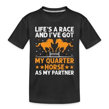 Quarter Horse Américain Équitation Horse Lover Hors - T-shirt bio Premium Enfant - noir - Devant