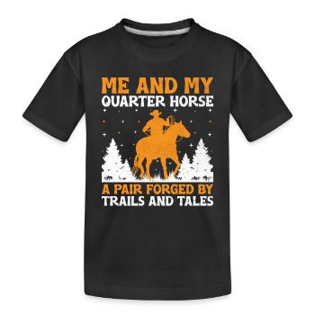 American Quarter Horse Equestrian Horse Lover Hors - Kids' Premium Organic T-Shirt - black - Front