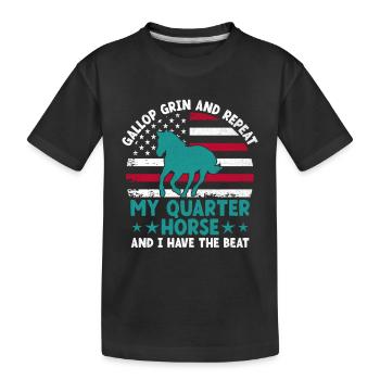 American Quarter Horse Equestrian Horse Lover Hors - T-shirt bio Premium Enfant - noir - Devant