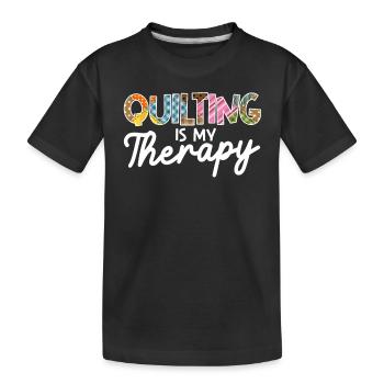 La courtepointe est ma thérapie Couturière Coudre Quilter - T-shirt bio Premium Enfant - noir - Devant