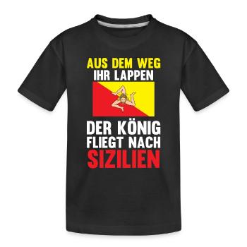 Sizilianer Sizilianisch König Sizilien - Kinder Premium Bio T-Shirt - Schwarz - Vorne