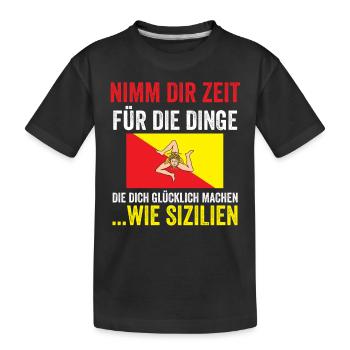 Sizilianer Sizilianisch Sizilien - Kinder Premium Bio T-Shirt - Schwarz - Vorne