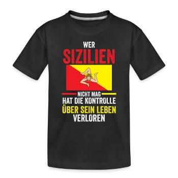 Sizilianer Sizilianisch Sizilien - Kinder Premium Bio T-Shirt - Schwarz - Vorne