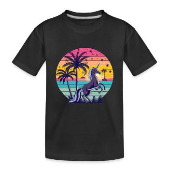Licorne Vintage Licorne Anniversaire Licornes - T-shirt bio Premium Enfant - noir - Devant
