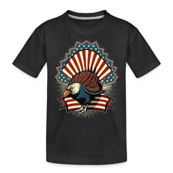 Patriotic USA Turkey Thanksgiving - Kids' Premium Organic T-Shirt - black - Front