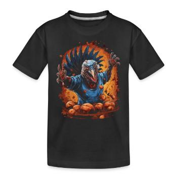 Célébrez Thanksgiving avec une dinde - T-shirt bio Premium Enfant - noir - Devant