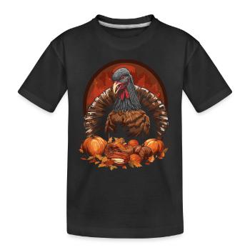 Célébrez Thanksgiving avec une dinde - T-shirt bio Premium Enfant - noir - Devant