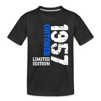 1957 Oktober Limited Edition 66. Geburtstag Deko - Kinder Premium Bio T-Shirt - Schwarz - Vorne