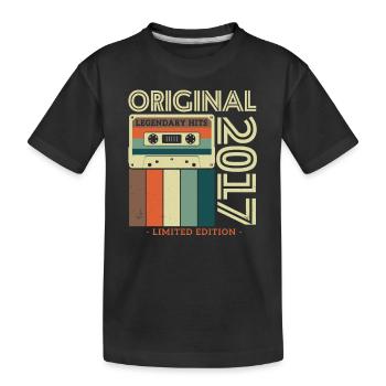 2017 Retro Birthday - Kids' Premium Organic T-Shirt - black - Front