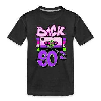 Back To the 90's 90er Party - Kinder Premium Bio T-Shirt - Schwarz - Vorne