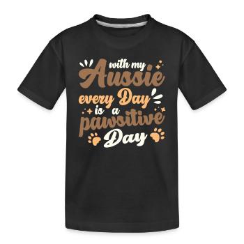 Journée pawsitive avec mon Aussie - T-shirt bio Premium Enfant - noir - Devant