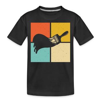 Artiste peintre au pinceau - T-shirt bio Premium Enfant - noir - Devant