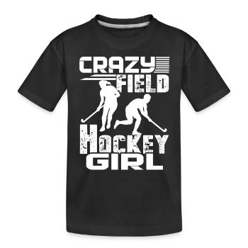 Field Hockey Crazy Field Hockey Girl - Kids' Premium Organic T-Shirt - black - Front