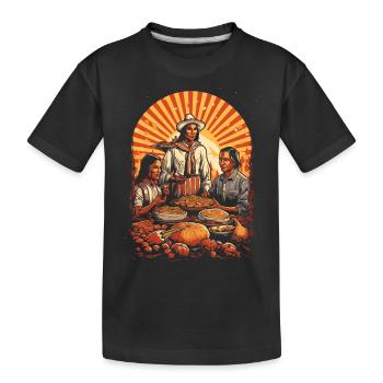 Pèlerins et Indiens Action de grâce culturelle - T-shirt bio Premium Enfant - noir - Devant