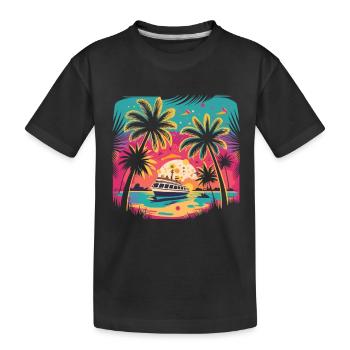 bateau à moteur bateau de sport bateau yacht propriétaire de bateau - T-shirt bio Premium Enfant - noir - Devant