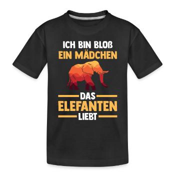 Elefant Elefanten - Kinder Premium Bio T-Shirt - Schwarz - Vorne