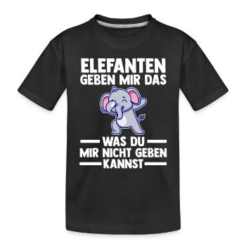 Elefant Elefanten - Kinder Premium Bio T-Shirt - Schwarz - Vorne