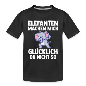 Elefant Elefanten - Kinder Premium Bio T-Shirt - Schwarz - Vorne