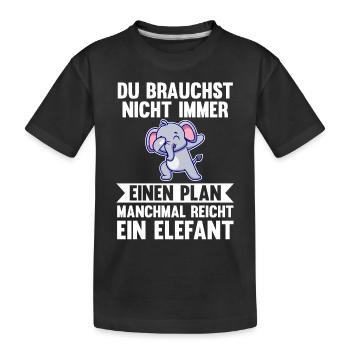 Elefant Elefanten - Kinder Premium Bio T-Shirt - Schwarz - Vorne